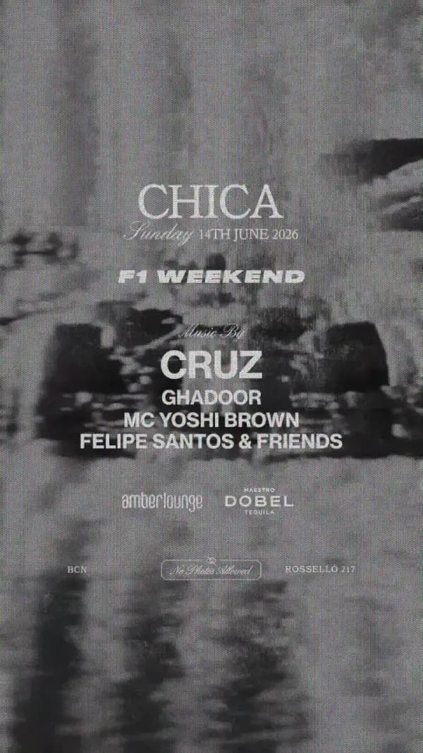 Amberlounge en F1 Weekend el domingo 14 de junio en Chica Club Barcelona